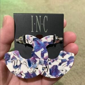 INC International Concepts Purple and White Earrings